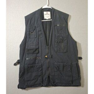 Rothco Outback Vest Men's M Black 18 Pocket Safari Fishing Hiking Camping